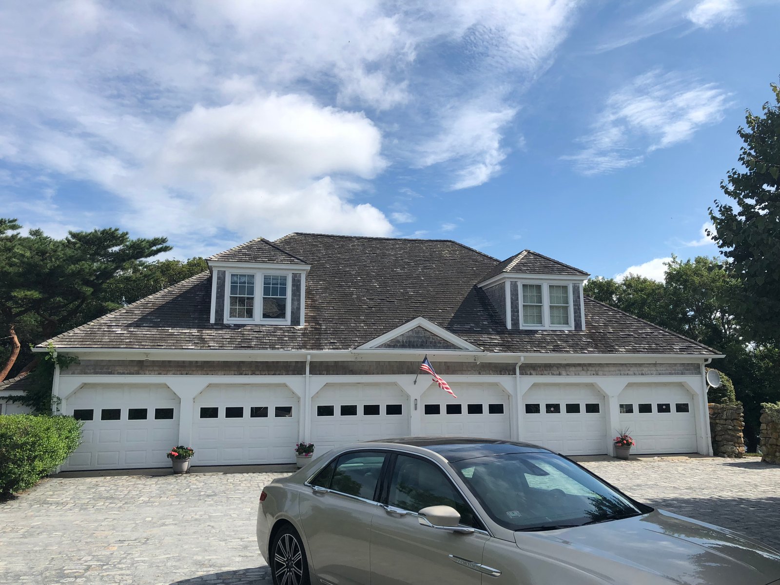 After: Red Cedar Roof Six Car Garage