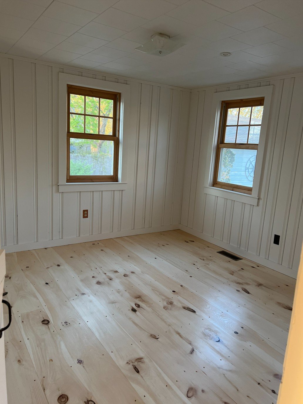Before: Rustic Cottage Transformation: Complete Interior Refresh with Pine Wood Floors