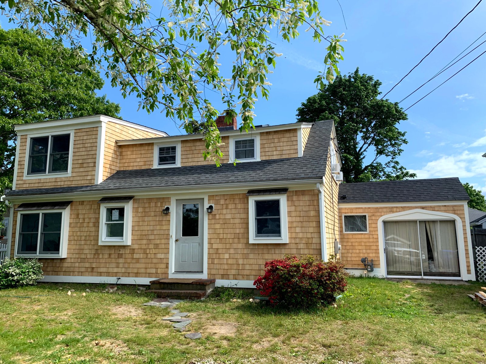 Before: Pocasset Waterfront Home: Cedar Siding & Trim Restoration